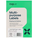 NXP Multi-Purpose Labels Laser Inkjet 70 x 25mm 33 Per Sheet Pack 3300