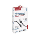Promate 2m Usb-a To Lightning Connector Super Flexible Cable Black