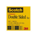 Scotch 665 Double Sided Tape Permanent 12.7mm x 22.8m Roll