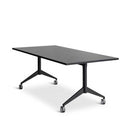 Gravitate Flip Table 1600Wx800D Black Woodgrain Top / Black Frame