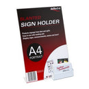 Deflecto Sign/Menu Holder Slanted Portrait With Business Card A4 Clear