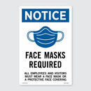 Masks Required - Employees And Visitors Pvc Sign - 300mm X 450mm