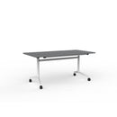 Team Flip Table 1600wx800d Silver Top / White Frame