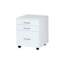 Zealand Mirage Mobile 1 File + 2 Drawer White 465(w)x500(d)x600(h)mm 18mm Melamine Panel White