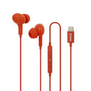 Moki Wired Earphones USB-C with Inline Mic & Control Red