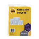 Marbig Resealable Polybag Writing Panel Ziplock Closure 230 x 305mm 45muPack 25