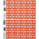 Filecorp C-Ezi Lateral File Labels Alpha Letter W 24 x 31mm Orange Sheet40