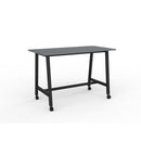 Cubit Bar Leaner With Castors 1600dx800w Silver Top/black Frame