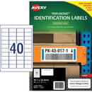 Avery Laser Labels L6140 Triplebond 45.7 x 25.4mm 40 Per Sheet Pack 400