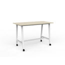 Cubit Bar Leaner With Castors 1600dx800w Nordic Maple Top/white Frame