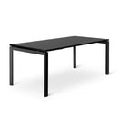 Novah Meeting Table 1800x900 Black Frame Black Woodgrain Top