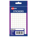 Avery Dot Stickers Permanent 932001 8mm Round White Pack 624