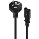 Alogic 2m Aus 2 Pin Mains Plug To Iec C7 Male To Female
