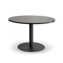 Lunar Table 1200Dia Black Woodgrain Top Black Base