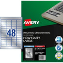 Avery Heavy Duty Labels Laser Printer 959213 / L6009 45.7 x 21.2mm 48Per Sheet Silver Pack 240
