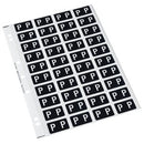 Codafile Lateral File Labels Alpha Letter P 25mm Sheet 40