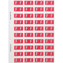 Filecorp ColourFind Lateral File Labels Alpha Letter F 25 x 42mm Pink Sheet 40