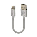 Moki Braided Lightning Syncharge Cable MFi Licensed Pocket Size Silver