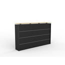 Cubit Reception Counter Front 1095hx1844w Black / Atlantic Oak Top