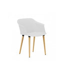Aurora 4 Leg Chair Snowball / Natural Beech Timber Base