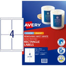Avery Labels Removable Laser Inkjet 959151 / L7169REV 99.1 x 139mm 4 Up Sheet White Pack 100