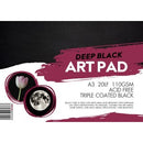Colour Paper 110gsm A3 Triple Coated Midnight Black 20 Leaf Pad