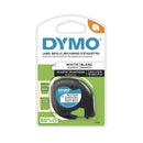 Dymo LetraTag Labelling Tape Plastic 12mm x 4m Black On White