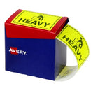 Avery Pre-Printed Dispenser Labels 'Heavy' 932604 75 x 99.6mm Fluoro Yellow Pack 750