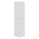 Fortis Steel Storage Locker 1850h x 380w x 450d 4 Door White Keyed Lock