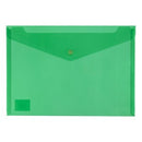 Icon Document Wallet Polypropylene Button Closure A4 Green