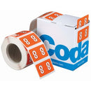 Codafile Lateral File Labels Number 8 25mm Pack 500