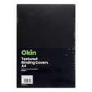 Okin Binding Covers Leathergrain A4 250gsm Black Pack 100