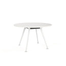 Knight Team Table 1200(Diameter)mm White Base White Top
