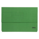 Okin Document Wallet Cardboard Foolscap Green Pack 10