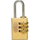 Lockwood Padlock 3 Wheel Combination Brass Body 30mm