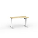 Haven Boost Electric Desk 1200x700 Atlantic Oak Top White Frame