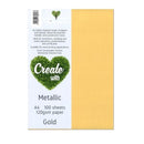 Create&Innovate Metallic Colour Paper 120gsm A4 Gold Pack 100