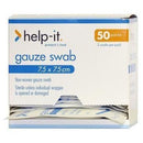 Help-it Gauze Swabs Sachet 2's Sterile Non Woven 75 x 75mm Box 50