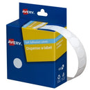 Avery Dot Stickers Dispenser 937200 14mm Round White Pack 1200