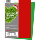 Direct Paper Colour Paper 80gsm A4 Christmas Red Green Pack 30