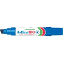 Artline 100 Permanent Marker Chisel Tip 7.5-12.0mm Blue