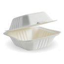 BioPak Biocane Container Plant Fibre Clamshell 15 x 15 x 8cm White Carton 500