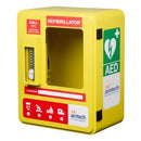 Amtech Defibrillator Cabinet Outdoor Lockable Alarmed With Pin Lock Yellow