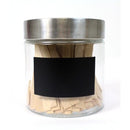 Seymours Container Glass Container Glass Stainless Steel Lid With Blackboard Label Small