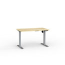 Haven Boost Electric Desk 1200x700 Atlantic Oak Top Silver Frame
