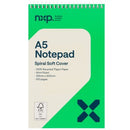 NXP A5 Notepad Spiral Soft Cover 8mm Ruled 100 Pages