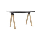 Ligna Bar Leaner 1800 x 900 Black Radius Top Oak Legs
