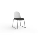 Willow Visitor Chair White Shell Slate Grey Seat