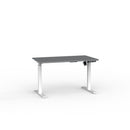 Haven Boost Electric Desk 1200x700 Silver Top White Frame
