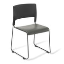 Slim Chair Black Frame with Vinyl Seat Grey
